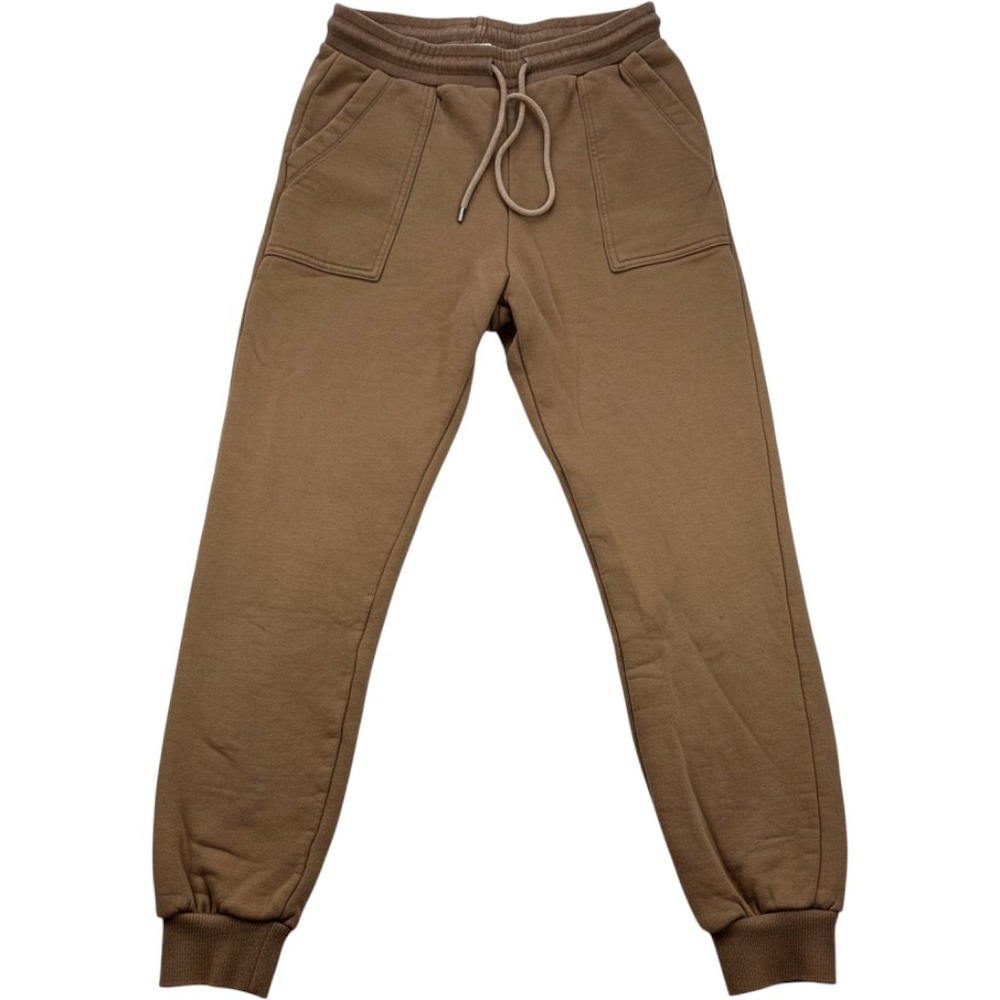 Brand Unique Brown Cotton Joggers Handmade in Italy Drawstring Sweatpants Size 2